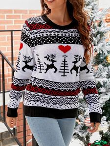 Damenpullover Hässlicher Weihnachtspullover für Frauen gestrickt niedlich Herbst Winter Damen Rundhals Langarm Pullover Tops Streetwear