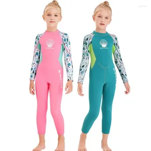 Swimwear de mujeres 2.5 mm NiPrene Kids Wetsuit Children Suites de buceo cálido Niñas Manga larga Surfing Swimsuits Jellyfish Sun Protection