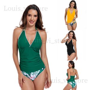 Maillots de bain pour femmes 2024 Nouvelles femmes Grand maillot de bain fendu Fleur Sprout Enveloppé Bikini T240222