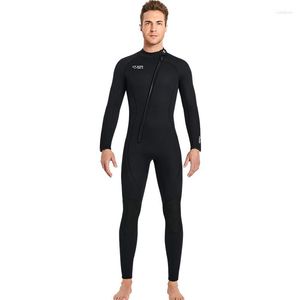 Traje de baño para mujer Traje de neopreno de 3 mm Traje de neopreno de una pieza Manga larga Invierno Cremallera frontal Hombre Mujer Traje de buceo Mantener caliente Snorkel Ropa de surf