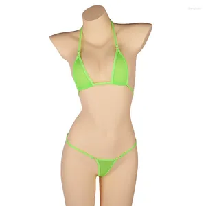Swimwear féminin Deka Femmes solides Bandage transparent Bandage Bandage sous-vêtements G-string Bra Mini Micro Sweetwear Brazilian