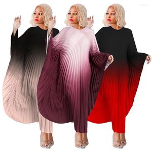 Maillots de bain pour femmes Mode dégradé plissé transfrontalier robe ample manches longues chauve-souris irrégulière occidentale fête décontractée maxi taille unique