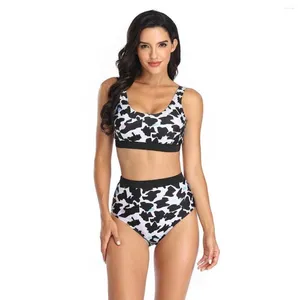 Maillots de bain pour femmes imprimé léopard bikini fendu taille haute maillot de bain pour femmes en gros