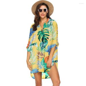 Traje de baño de mujer Sexy Beach Dress Bikini Sun Protection Cover-ups Leopard Printed Summer Wear Traje de baño Cover Up Women Dresss