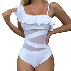 Swimwear pour femmes Sexy One épaule de maillot de bain de maillot de bain Bikini Tops pour les bateaux Remplacement du tissu