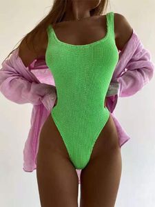 Traje de baño para mujer Sexy acanalado Traje de baño de una pieza Mujeres Mujer Body Ladies Tanga Monokini Traje de baño Nadar Verano Ropa de playa