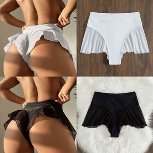 Swimwear Women Sexy Femme Swimwear Bather Brazilian String Pantes Underwear Ruffled Mini Micro Thong Bikini Bottom Swim Brief