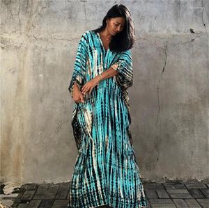 Traje de baño de mujer WeHello Beach Dress Tie Dye Printed Bikini Cover Ups para mujeres Bohemian trajes de baño Beachwear Drop Wholesale