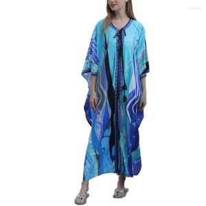 Maillots de bain pour femmes Femmes Loose Print Cardigan Beach Kaftan Dress Over Size Open Front Maillot de bain Cover Ups Beachwear pour l'été en plein air