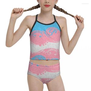 Traje de baño para mujer, traje de baño orgulloso para niños, estampado de chica joven, bandera Ornamental transgénero, Biquini 2022, venta al por mayor, marca de natación