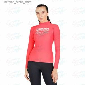 Maillots de bain pour femmes Maillot de bain pour femmes T-shirt Plage UV Lycra Protection Rush Manches longues Surf Plongée Q240306