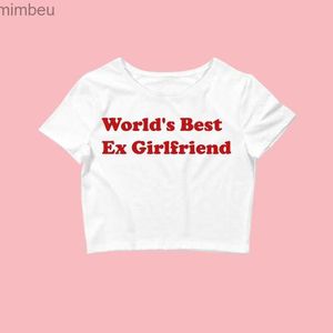 T-shirt Femme Best Ex Girlfriend Imprimer Baby Tee Vintage Tshrit Femmes Gothique Manches courtes Harajuku Accessoires Y2K Vêtements Crop Top Streetwear L240201