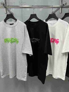 T-Shirt Femme Designer High Edition Paris B Home Ice Cream Graffiti Imprimé Col Rond Coupe Ample T-shirt Unisexe Manches Courtes TPEC