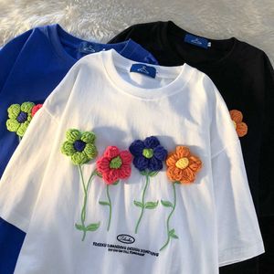 T-shirt pour femmes Pure Cotton Tie followers Cute Designer Top Loose T-shirt à manches courtes À manches courtes Harajuku Shirt Fashion Tops 2022 Y2302