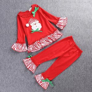 T-shirts pour femmes 2-6 ans Noël enfants fête filles jupe à manches longues robe pantalon hauts ensemble noël automne mode vêtements de fête