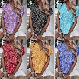 T-shirts pour femmes 652F Style Top Ruffle Sleeve Women Summer Ie Loose Short Shirt