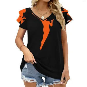 T-shirts de basket-ball féminin commutation à manches courtes Shirt Shirt Femme Summer V Neck Tee Tops Sports Womens