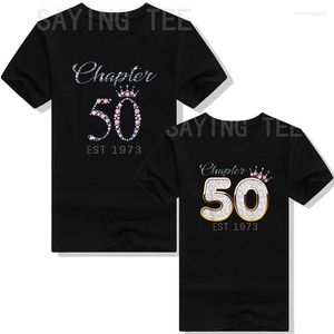 T-shirts pour femmes Chapitre 50 EST 1973 50th Birthday Tee For Womens T-Shirt Mother's Day Mama Gifts Mommy Present Cute Year Old Clothes