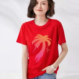 Camisetas para mujer Diseñador Palm Tree Knits Top Mujeres Carta de manga corta Algodón Hombre Tops de verano Camisetas de punto