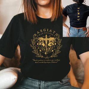 T-shirts pour femmes Quatrième aile T-shirt double face Basgiath War College Chemise Dragon Rider T-shirts Femmes Vêtements Vintage Bookish Tee