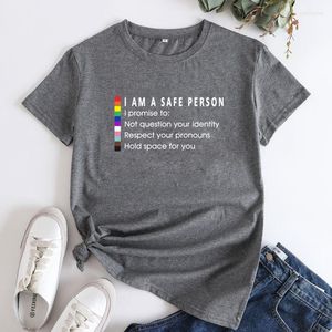 Camisetas para mujer Soy una persona segura camiseta Unisex Hipster Orgullo LGBT camiseta divertida igualdad derechos humanos camiseta juvenil Tops 5XL