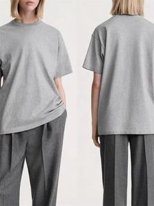 T-shirts pour femmes T-shirt imprimé à pois gris clair décontracté décontracté pour femmes 2024 Été dames lâches coules couches à manches courtes