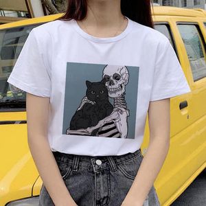 T-shirts femme crâne chemise femmes graphique T-shirt gothique vêtements imprimer 2023 mode T-shirt Harajuku esthétique femme Grunge T-shirt