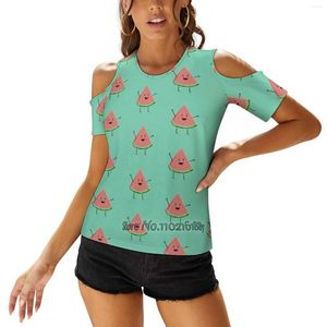 Camisetas para mujer Walter Melon-Ensalada Linda camisetas para mujer Tops estampados camisa gráfica de moda Harajuku camiseta de manga corta fruta feliz