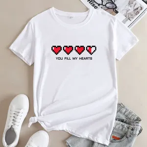 T-shirts pour femmes vous remplissez mon coeur T-shirt drôle de jeu vidéo drôle de valentin topp