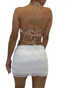 Tanks pour femmes alyweatry féminins en dentelle mini jupe en maille transparente