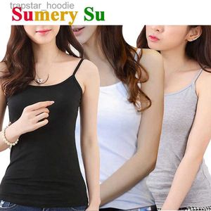 Women's Tanks Camis Camis Mujeres Sexy Tank Tops Suave Algodón Sólido Modelo Camisola Slim Cómodo Chaleco Top Recortado para Damas Niñas 3 Colores Venta Caliente L231220