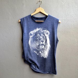 Débardeurs Femme Camis Femme Sans Manches Imprimé Animal T-shirt Gilet Débardeur Débardeur Ample Doux Confortable Lion Graphique Été Pull Tunique