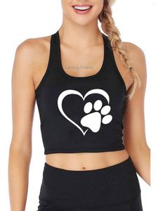 Débardeurs pour femmes Street Wear Harajuku Dog Print Respirant Slim Fit Tank Top Femme Yoga Sports Training Crop Tops Summer Camisole