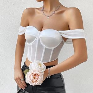 Tanques de femmes Camisole blanche Sweet Gauze Bra Tops Femme Camis Diamond Fishbone Spicy Girl Tank Sans manches