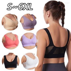 Bra de sports de yoga de chars pour femmes avec trous respirant à maille creuse de grande taille en acier