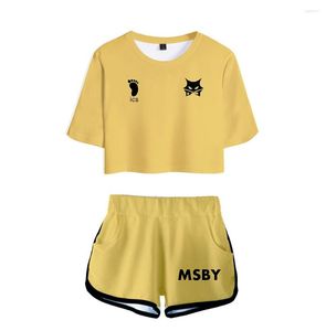 Survêtements pour femmes Be Well Received Girl MSBY Young Manga Sexy Two Pieces Sets T-shirts Shorts Pantalons Dew Navel Sport Girls Short Sleeve