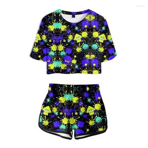 Survêtements pour femmes jeu Splatoon 3 Merch t-shirt Shorts décontracté 2 pièces ensembles femmes filles élastique costume Streetwear mode deux pièces