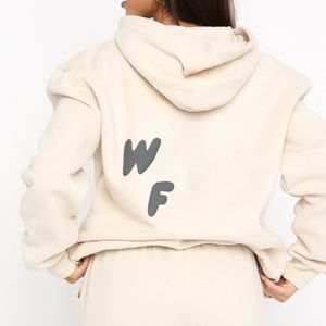 Suissiles de piste pour femmes Sweat à capuche 2 pièces Set Pullover tenue Sweatshirts Sporty Long à manches longues Pantalons sportifs à capuche à manches longues Pantalons sportifs