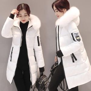 Femmes hiver Parka longs coton manteaux décontracté fourrure à capuche vestes chaud Parkas femme pardessus manteau