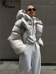 Trenchs de femmes manteaux 2024 hiver épais Parkas chauds pour femmes mode capuche coton-rembourré veste courte femme lâche haute rue solide