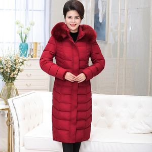 Gabardina para Mujer, chaqueta larga de invierno AYUSNUE, Parka para Mujer, abrigo de talla grande con capucha, cuello de piel grande, chaquetas de algodón para Mujer, Parkas para Mujer