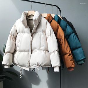 Gabardina para mujer, abrigo Beige, chaqueta de invierno para mujer, Parka acolchada de algodón, ropa 2022, chaquetas acolchadas pesadas y cálidas para la nieve, moda marrón