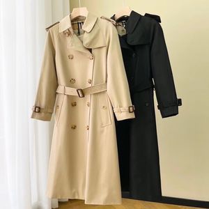 Women's Trench Coats British Style Coat Classic Plaid DoubleBreasted Lapel Waterproof Fabric Midlength Windbreaker Women 230421