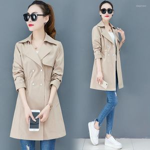 Trench Coats Forench Coats Contorde pour femmes Long 2022 Coréen Fashion Windbreaker Spring Automne Clothes Ladies Casacos Feminino