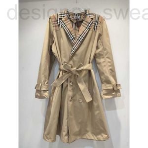 Trench-coats pour femmes designer 22 Début de l'automne nouvelle coupe nette à la mode taille design long trench-coat femme X8PY