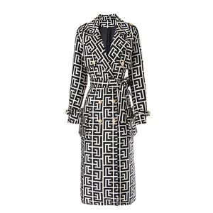 Women's Trench Coats Fashion Coat Dress Women 2022 Spring Autumn Windbreaker Female Plus Size 4XL Black White Belt Blazer Vintage