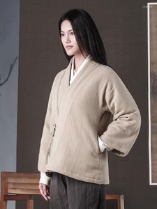 Trenchs de femmes Miao Yan Xinkong amélioré Han vêtements épaissi coton style chinois hiver chaud Zen haut