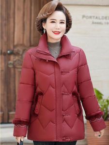 Trenchs de femmes manteaux épais plus taille sustans poches fermetures à glissière bureau dame parkas maman décontracté vers le bas vêtements d'hiver femmes style coréen puffer