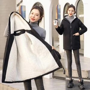 Abrigos de trinchera para mujer Abrigo de invierno Cálido Cortavientos 2024 Otoño Chaqueta de lana suelta con capucha Parkas Mujer