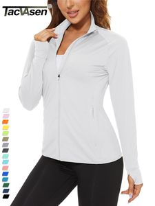 T-shirt pour femme TACVASEN UPF 50Sunscreen Summer Shirt Chemise à manches longues pour femme Full Zip Casual Jacket Zipper Pocket Golf Sports Top 230511